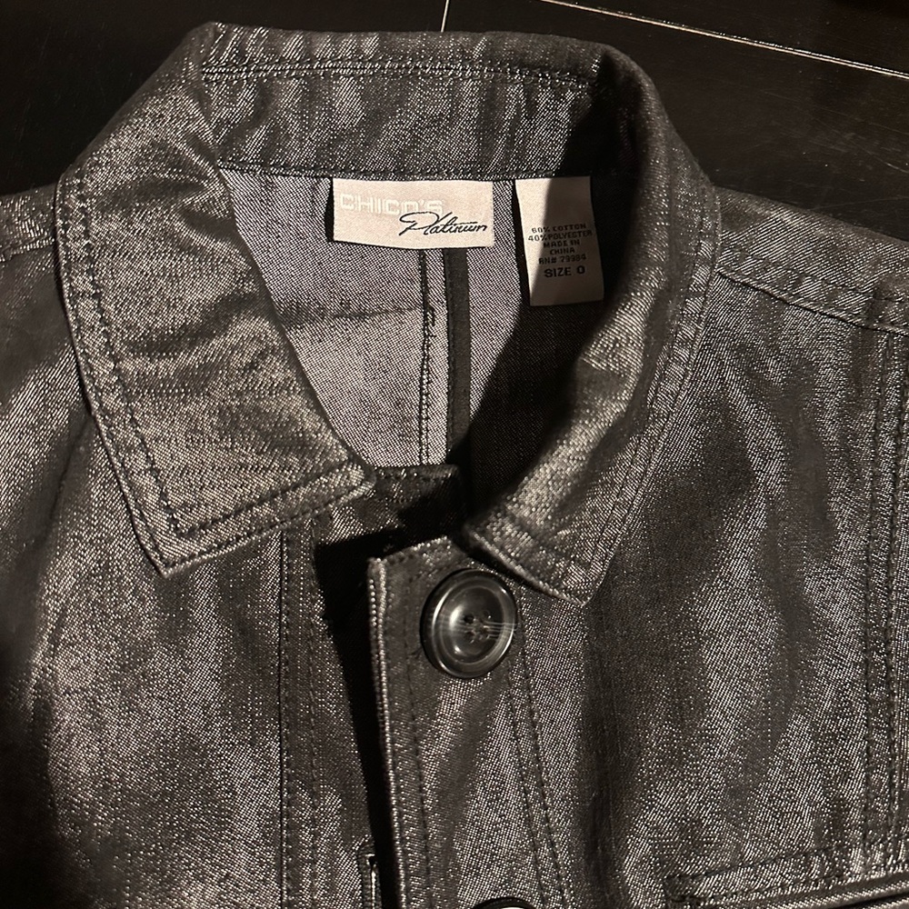 Chico's Platinum Metallic Jacket